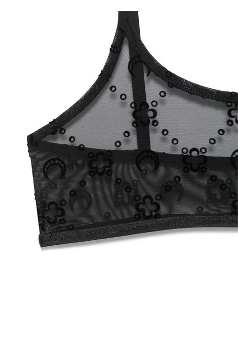 moongram mesh flock high-cut bralette qoman black MARINE SERRE | WUW058ACJER0005BK99